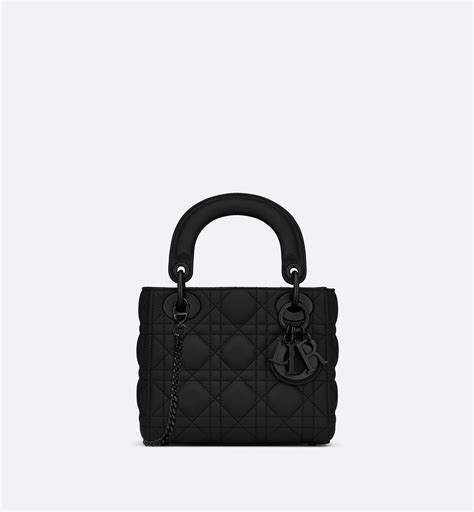 Bolso mini Lady Dior Piel de becerro Cannage negra ultramate